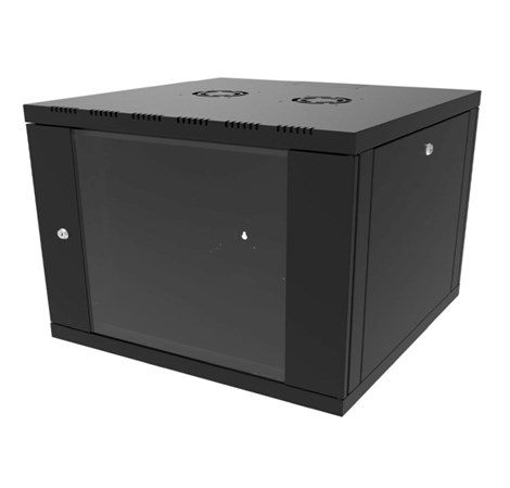 Canovate 6U 600x450x376 SINGLE zidni ormar s bočnim stranama koje se mogu otvoriti izvana, crni (WS3O-9-066DF)