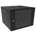 Canovate 6U 600x450x376 SINGLE zidni ormar s bočnim stranama koje se mogu otvoriti izvana, crni (WS3O-9-066DF)