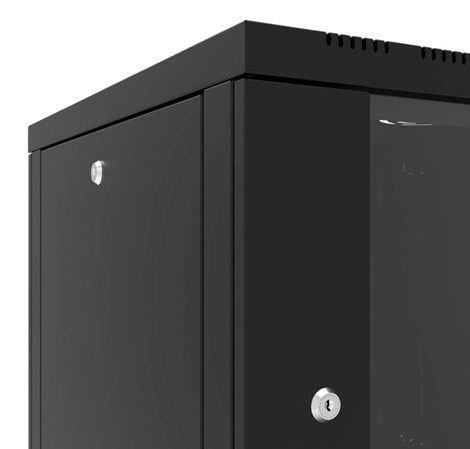 Canovate 6U 600x450x376 SINGLE zidni ormar s bočnim stranama koje se mogu otvoriti izvana, crni (WS3O-9-066DF)