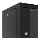 Canovate 6U 600x450x376 SINGLE zidni ormar s bočnim stranama koje se mogu otvoriti izvana, crni (WS3O-9-066DF)
