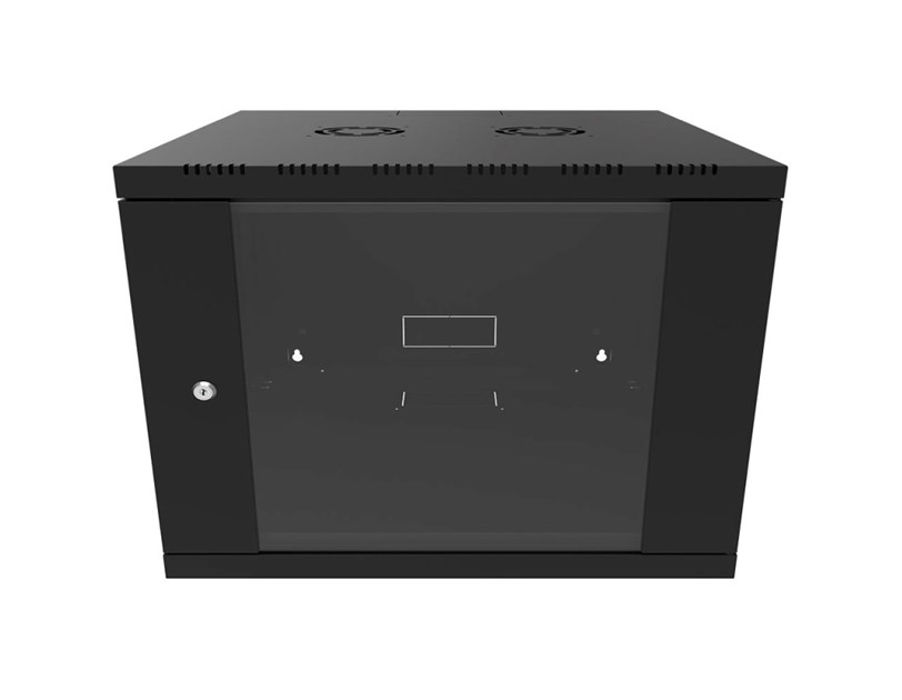 Canovate 6U 600x600x376 SINGLE zidni ormar s bočnim stranama koje se mogu otvoriti izvana, crni (WS3O-9-0666F)