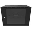 Canovate 6U 600x600x376 SINGLE zidni ormar s bočnim stranama koje se mogu otvoriti izvana, crni (WS3O-9-0666F)
