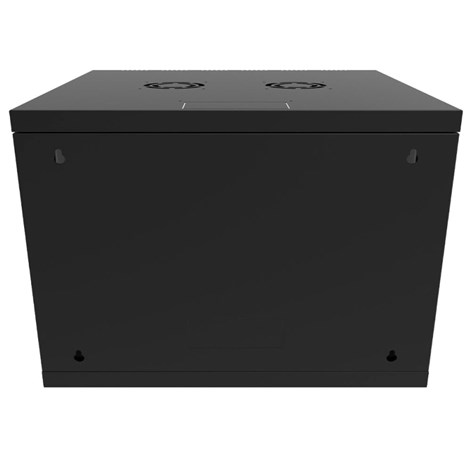 Canovate 6U 600x600x376 SINGLE zidni ormar s bočnim stranama koje se mogu otvoriti izvana, crni (WS3O-9-0666F)