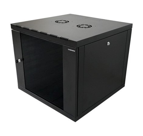Canovate 9U 600x560x498 SINGLE zidni ormar s bočnim stranama koje se mogu otvoriti izvana, crni (WS3O-9-0965F)