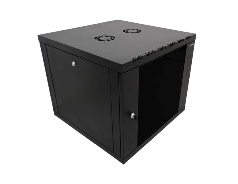 Canovate 12U 600x450x631 SINGLE zidni ormar s bočnim stranama koje se mogu otvoriti izvana, crni (WS3O-9-126DF)