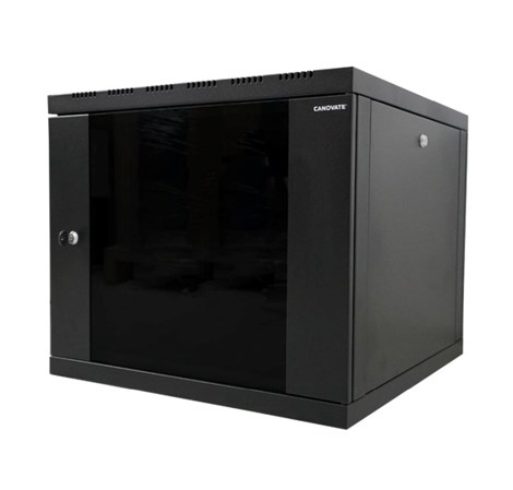 Canovate 12U 600x600x631 SINGLE zidni ormar s bočnim stranama koje se mogu otvoriti izvana, crni (WS3O-9-1266F)