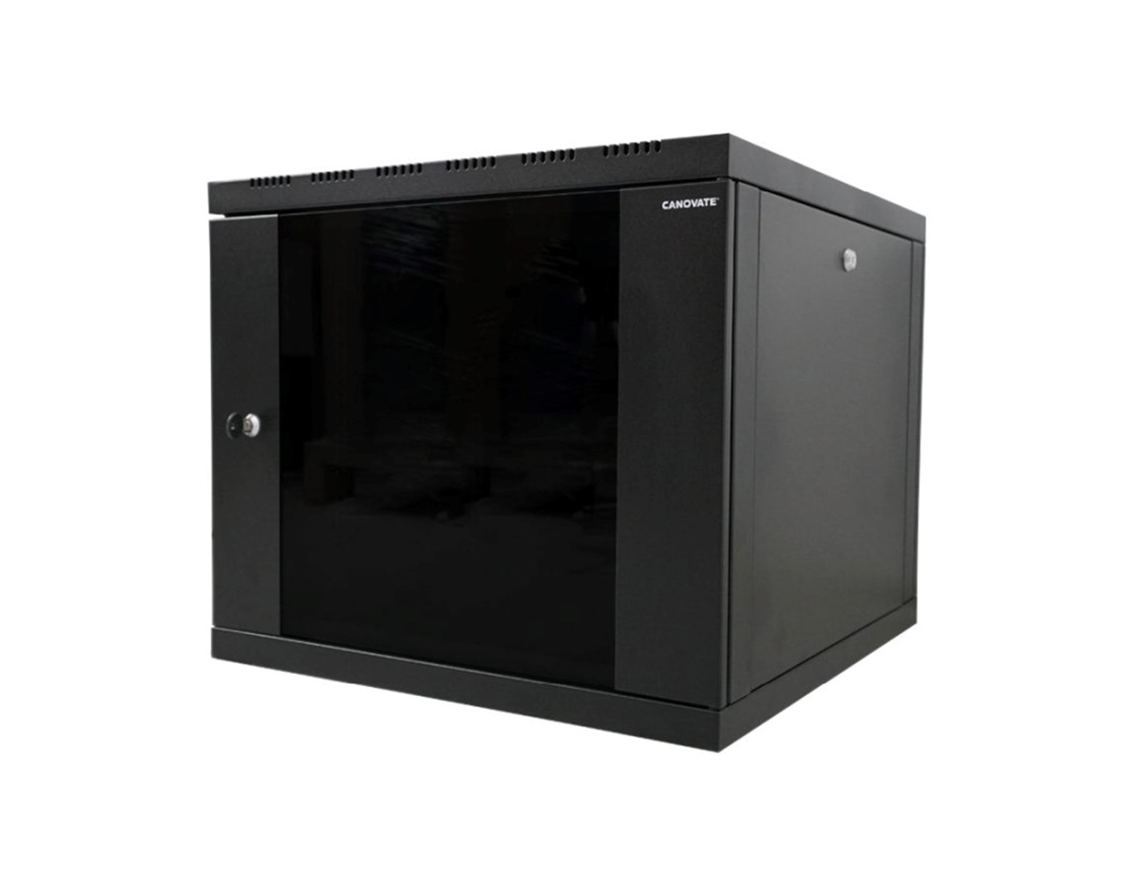 Canovate 12U 600x600x631 SINGLE zidni ormar s bočnim stranama koje se mogu otvoriti izvana, crni (WS3O-9-1266F)
