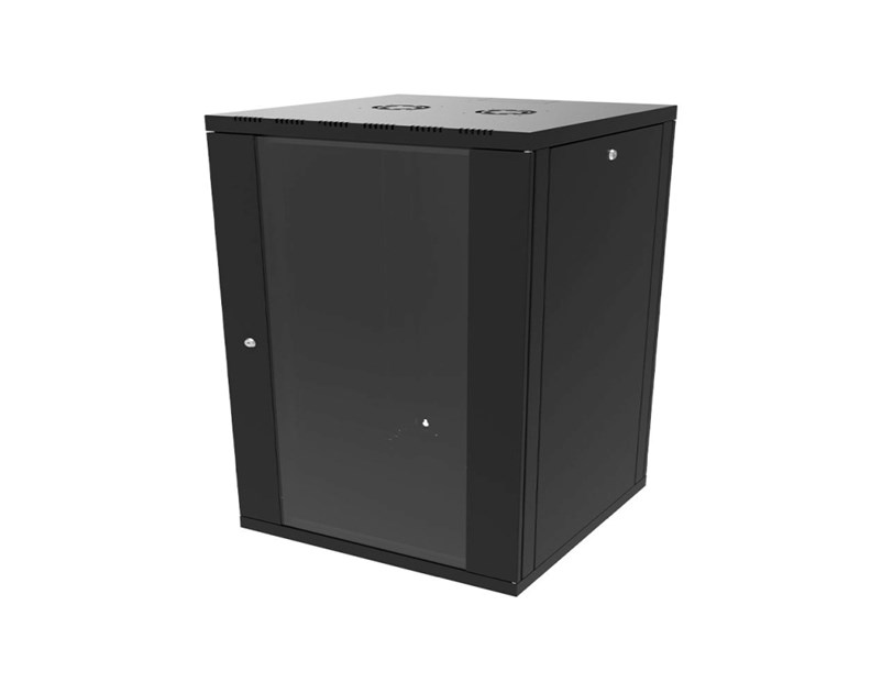 Canovate 15U 600x600x765 SINGLE zidni ormar s bočnim stranama koje se mogu otvoriti izvana, crni (WS3O-9-1566F)