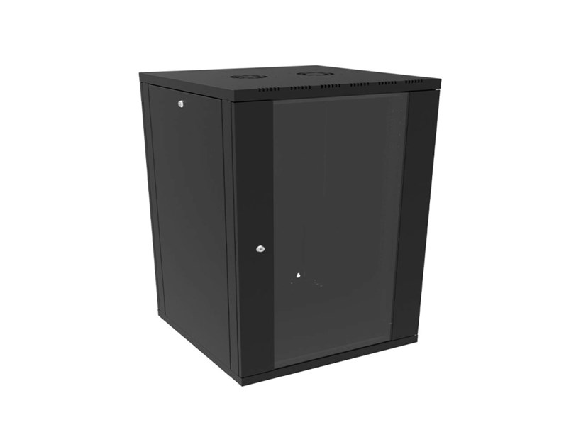 Canovate 15U 600x600x765 SINGLE zidni ormar s bočnim stranama koje se mogu otvoriti izvana, crni (WS3O-9-1566F)