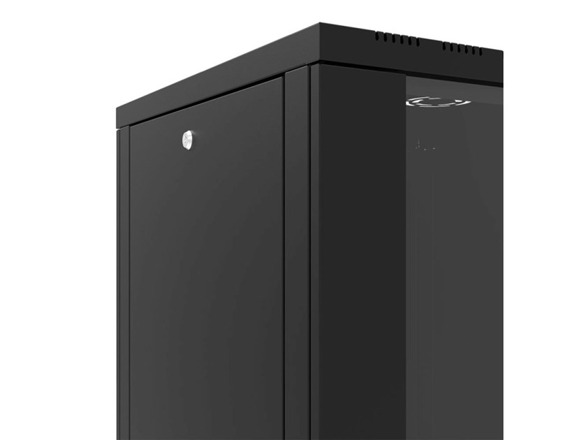 Canovate 15U 600x600x765 SINGLE zidni ormar s bočnim stranama koje se mogu otvoriti izvana, crni (WS3O-9-1566F)