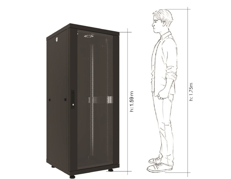 Canovate 19" 32U 600x800x1588 INORAX ECO podni ormar, crni (CSN-U-9-3268F)