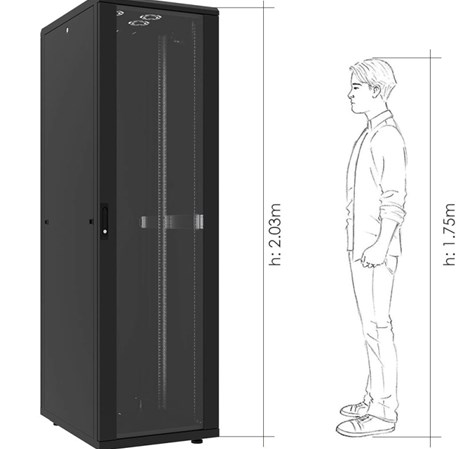 Canovate 19" 42U 600x800x2033 INORAX-ECO podni ormar, crni (CSN-U-9-4268F)