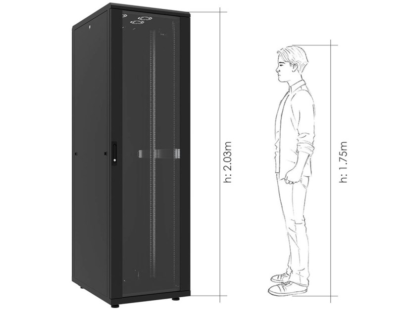 Canovate 19" 42U 600x800x2033 INORAX-ECO podni ormar, crni (CSN-U-9-4268F)