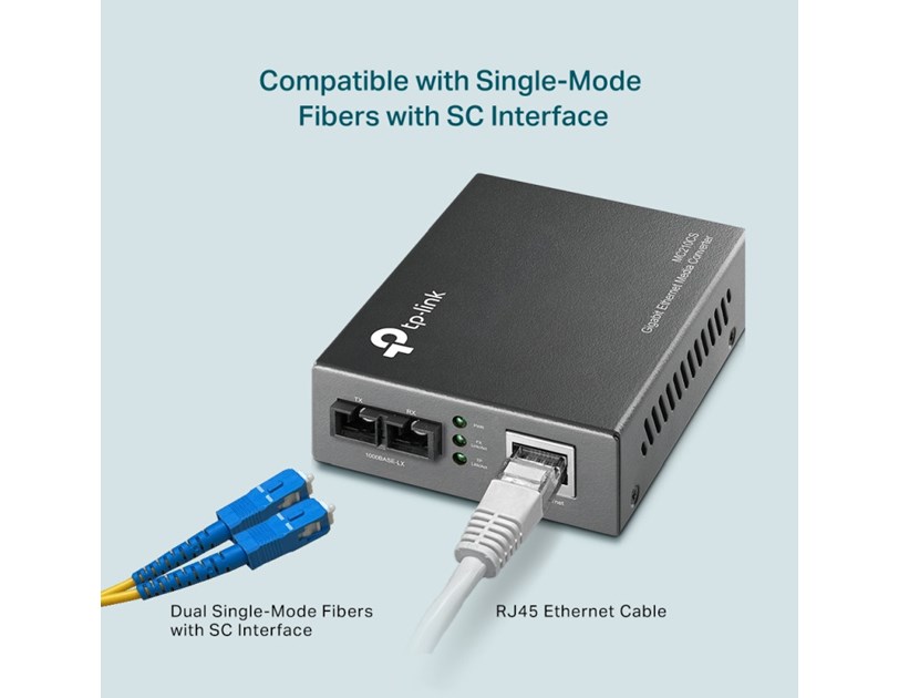 TP-Link Gigabit optički pretvarač 1000M RJ45 u 1000M single-mode SC, Full-duplex, do 20Km