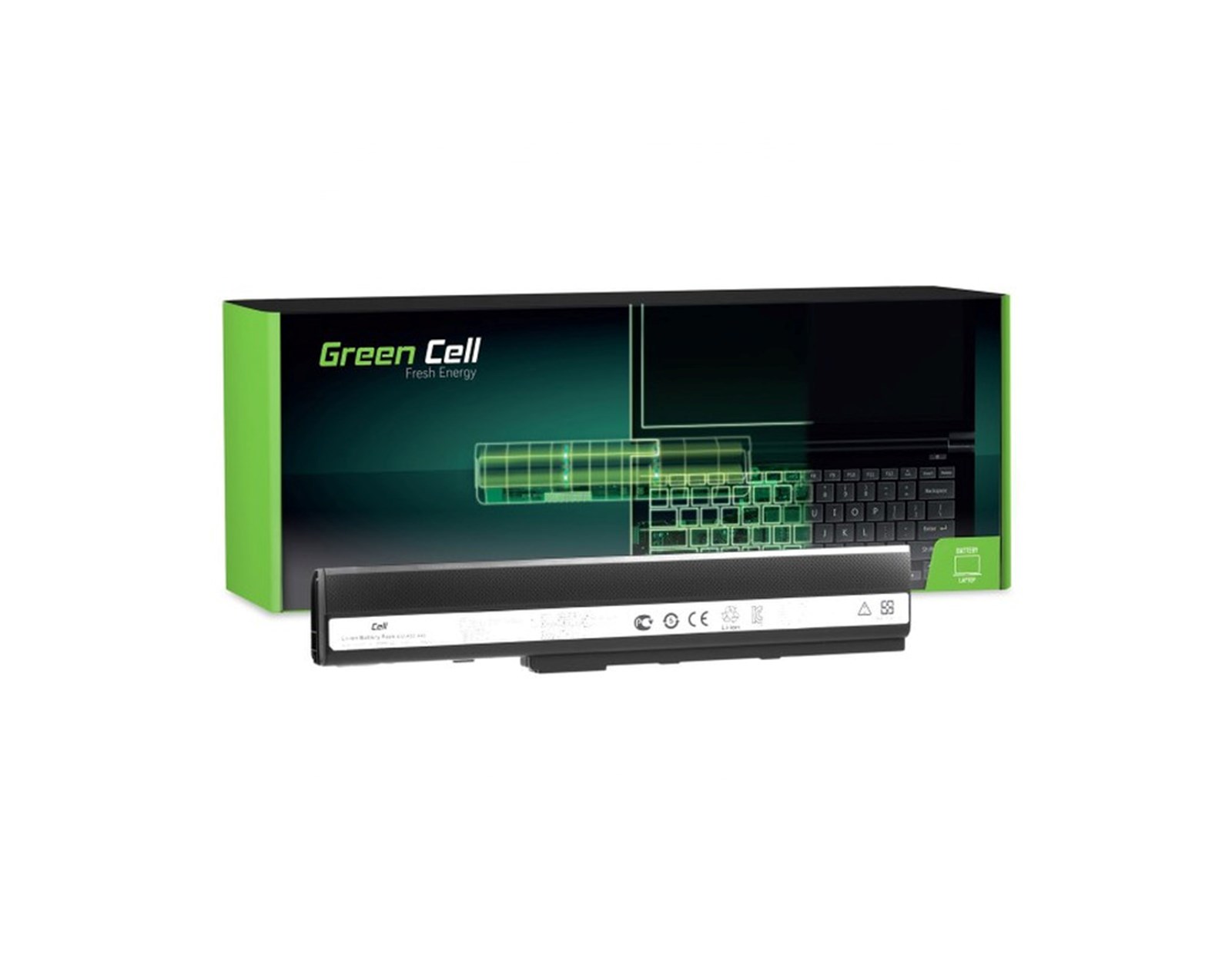 Green Cell (AS02) baterija 4400 mAh, 10.8V (11.1V) A32-K52 za Asus K52/K52J/K52F/K52JC/K52JR/K52N, X52/X52J, A52/A52F