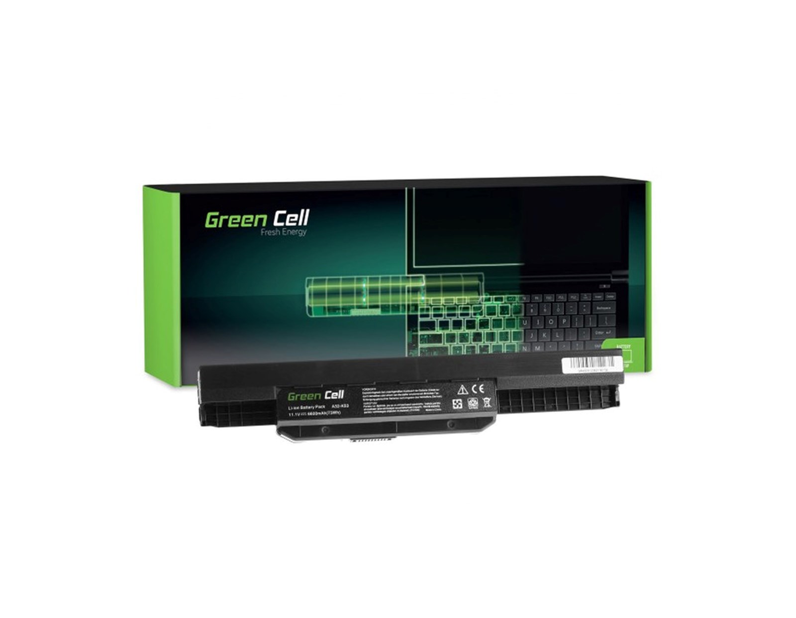 Green Cell (AS05) baterija 6600 mAh, 10.8V (11.1V) A32-K53 za Asus K53/ K53E/ K53S/ K53SV/ X53/ X53S/ X53U/ X54/ X54C/ X54H