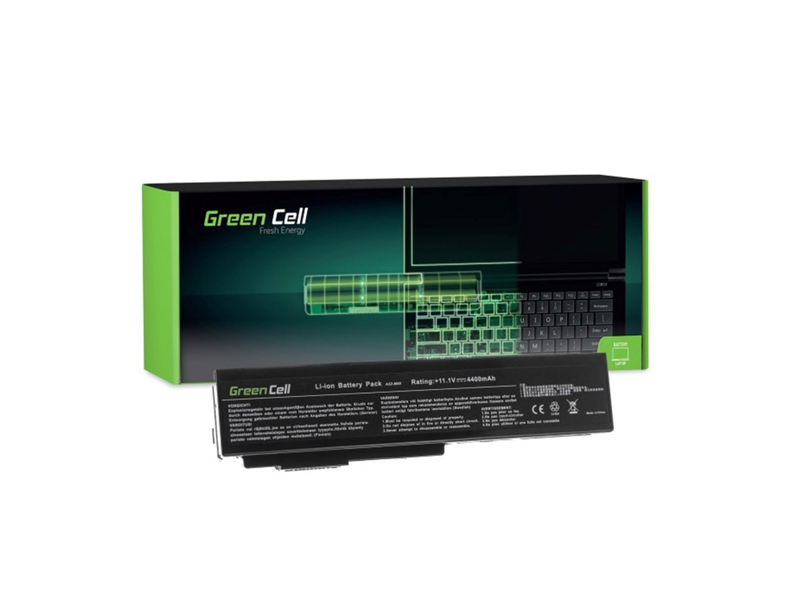 Green Cell (AS08) baterija 4400 mAh, 10.8V (11.1V) A32-M50 A32-N61 za Asus G50/ G51/ G60/ M50/ M50V/ N53/ N53SV/ N61/ N61VG/ N61JV (AS08) 
