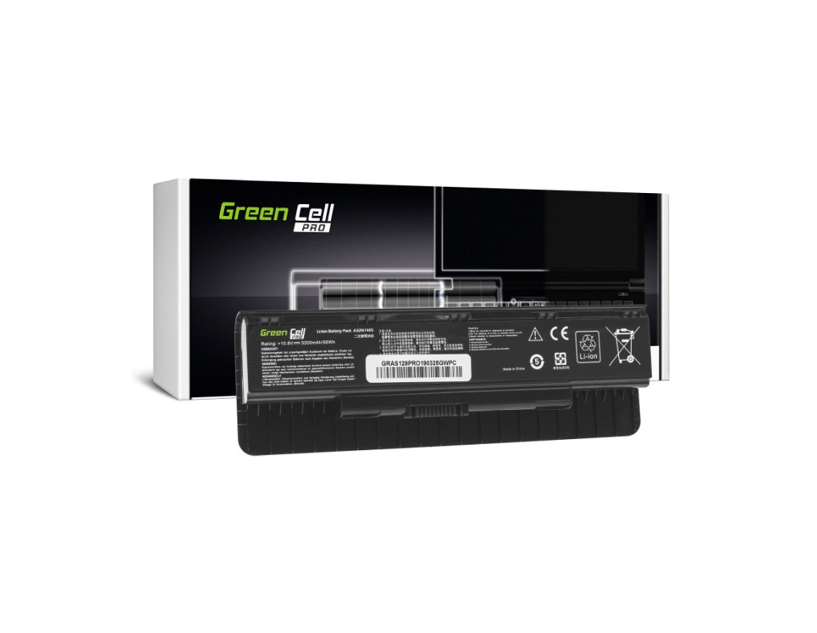 Green Cell PRO (AS129PRO) baterija 5200mAh, 10.8V (11.1V) A32N1405 za Asus G551 G551J G551JM G551JW G771 G771J G771JM G771JW N551 N551J N551JM N551JW N551JX