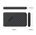 Orico vanjsko kućište 2.5" SATA HDD/SSD, 7 do 9.5mm, tool free, USB3.0 Micro-B, crni (ORICO-25PW1-U3-BK-BP-HW)