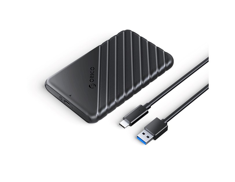 Orico vanjsko kućište 2.5" SATA HDD/SSD, 7 do 9.5mm, tool free, USB3.1 Gen1 Type-C, crni (ORICO-25PW1-C3-BK-BP)