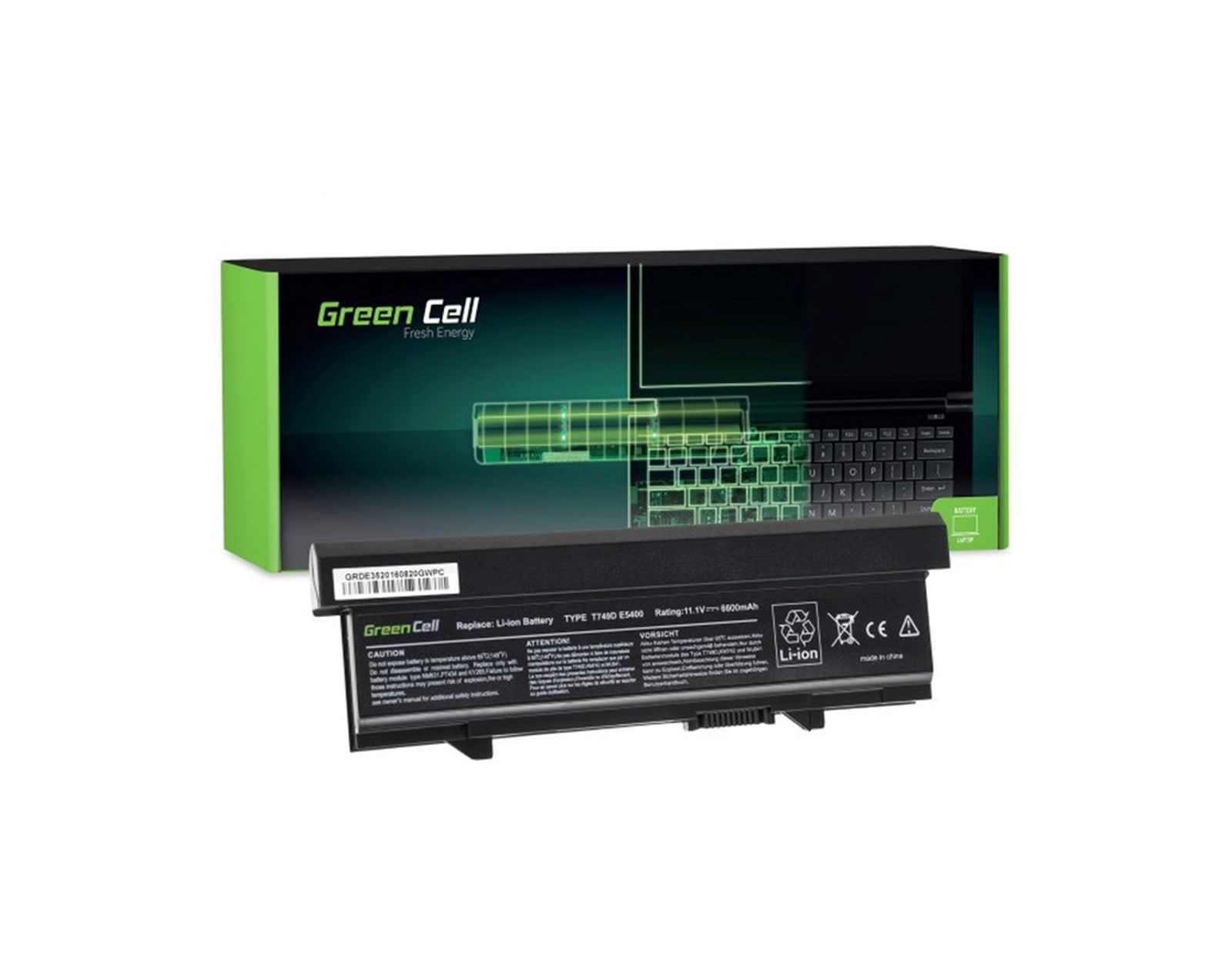 Green Cell (DE35) baterija 6600 mAh,10.8V (11.1V) KM742 KM668 za Dell Latitude E5400 E5410 E5500 E5510
