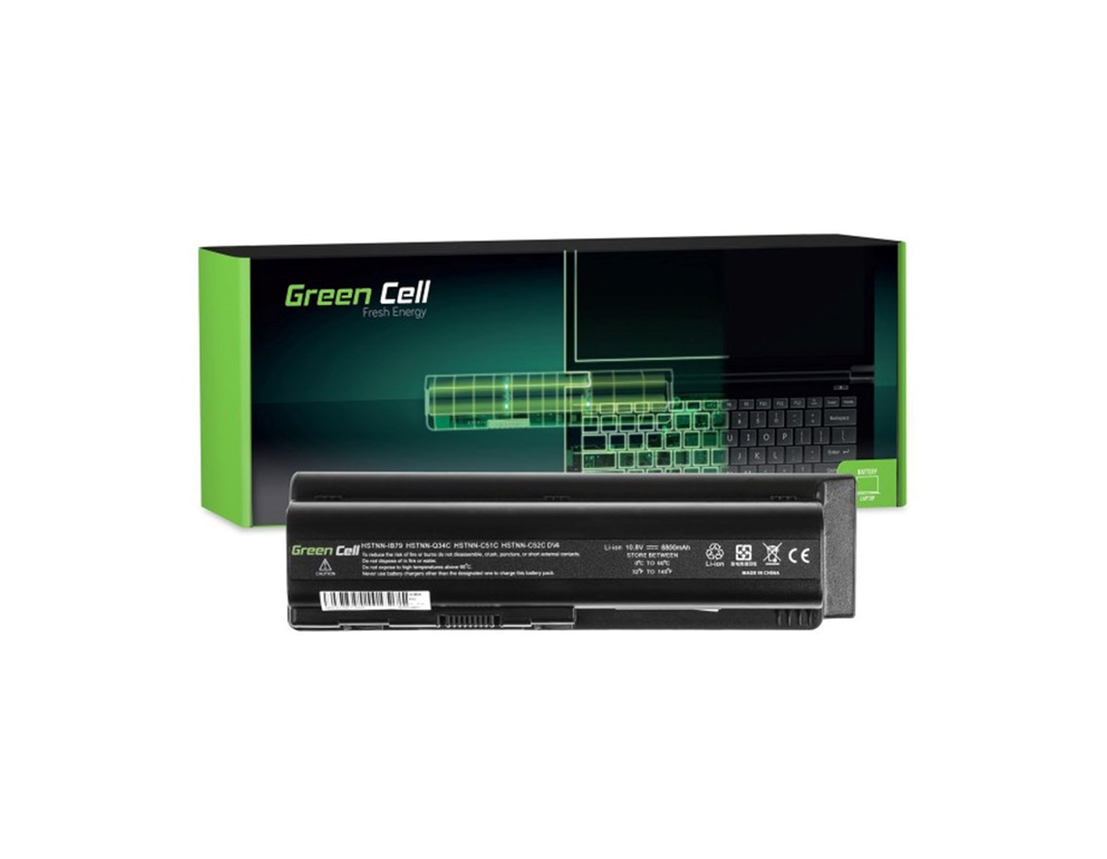 Green Cell (HP02) baterija 8800 mAh,10.8V (11.1V) HSTNN-LB72 HSTNN-IB72 za HP G50 G60 G61 G70 Compaq Presario CQ60 CQ61 CQ70 CQ71