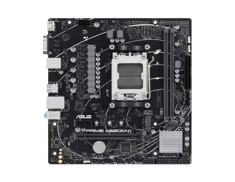 Asus PRIME A620M-K, S. AM5, 2× DDR5-7200MHz (OC), PCIe 4.0,VGA/HDMI mATX