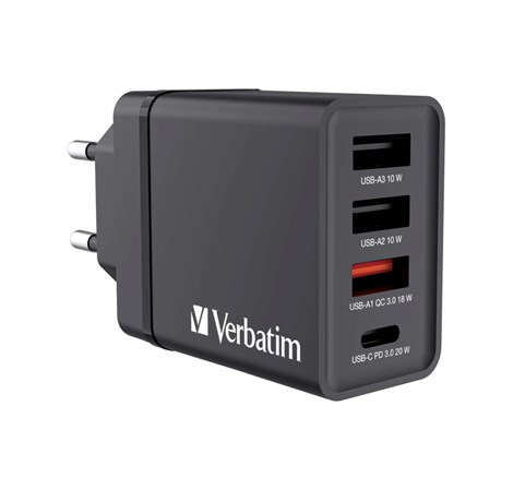 Verbatim zidni punjač 30W, 3×USB-A/1×USB-C