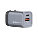 Verbatim GNC-35 GaN zidni punjač 35W, 1×USB-C PD 35W / 1×USB-A QC3.0 