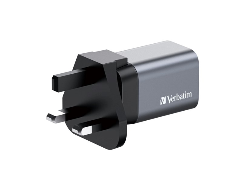 Verbatim GNC-35 GaN zidni punjač 35W, 1×USB-C PD 35W / 1×USB-A QC3.0 