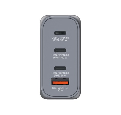 Verbatim GNC-100 GaN zidni punjač 100W, 2×USB-C PD 100W / 1×USB-C PD 65W / 1× USB-A QC3.0