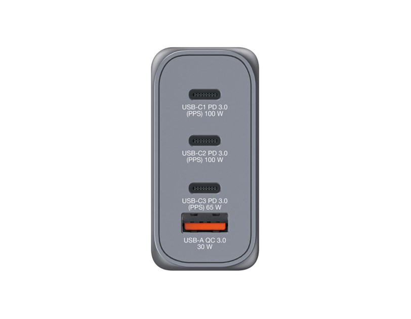 Verbatim GNC-100 GaN zidni punjač 100W, 2×USB-C PD 100W / 1×USB-C PD 65W / 1× USB-A QC3.0