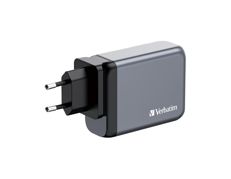 Verbatim GNC-100 GaN zidni punjač 100W, 2×USB-C PD 100W / 1×USB-C PD 65W / 1× USB-A QC3.0