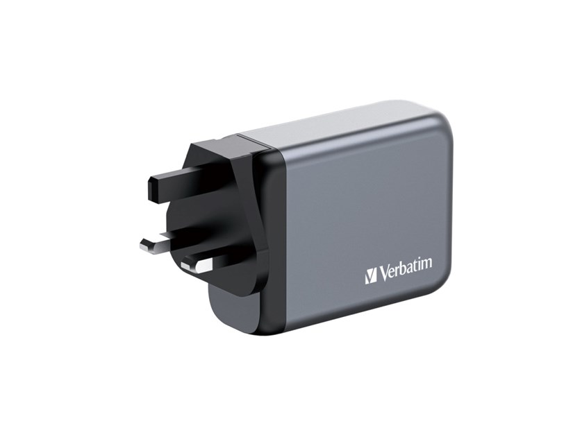 Verbatim GNC-100 GaN zidni punjač 100W, 2×USB-C PD 100W / 1×USB-C PD 65W / 1× USB-A QC3.0