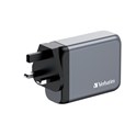 Verbatim GNC-100 GaN zidni punjač 100W, 2×USB-C PD 100W / 1×USB-C PD 65W / 1× USB-A QC3.0