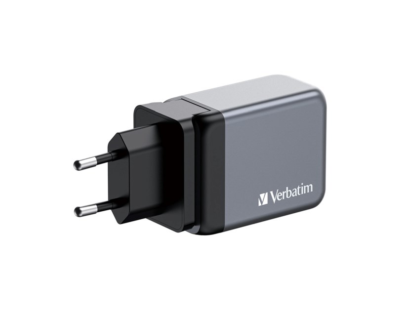 Verbatim GNC-65 GaN zidni punjač 65W, 2×USB-C PD 65W / 1×USB-A QC3.0