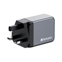 Verbatim GNC-65 GaN zidni punjač 65W, 2×USB-C PD 65W / 1×USB-A QC3.0
