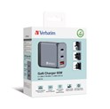 Verbatim GNC-65 GaN zidni punjač 65W, 2×USB-C PD 65W / 1×USB-A QC3.0