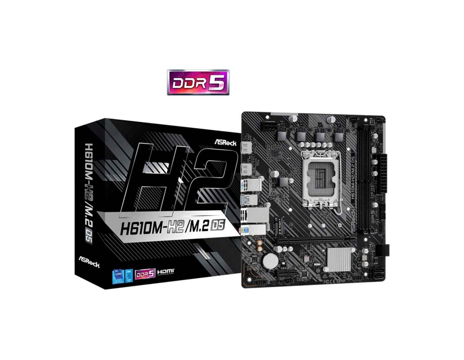 ASRock MB H610M-H2/M.2 D5 S.1700,2× DDR5/5600MHz, PCIe 4.0, G-LAN, 2×HDMI, mATX