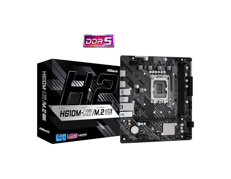 ASRock MB H610M-H2/M.2 D5 S.1700,2× DDR5/5600MHz, PCIe 4.0, G-LAN, 2×HDMI, mATX