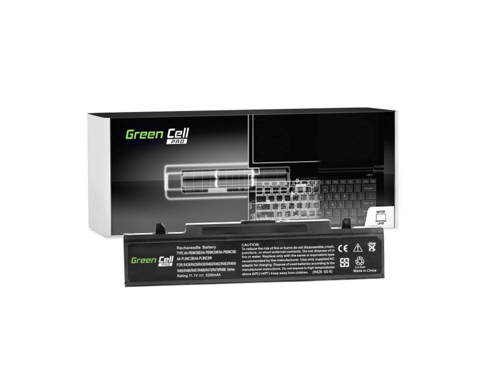 Green Cell PRO (SA01PRO) baterija 5200 mAh, 10.8V (11.1V) AA-PB9NC6B AA-PB9NS6B za Samsung RV511 R519 R522 R530 R540 R580 R620 R719 R780