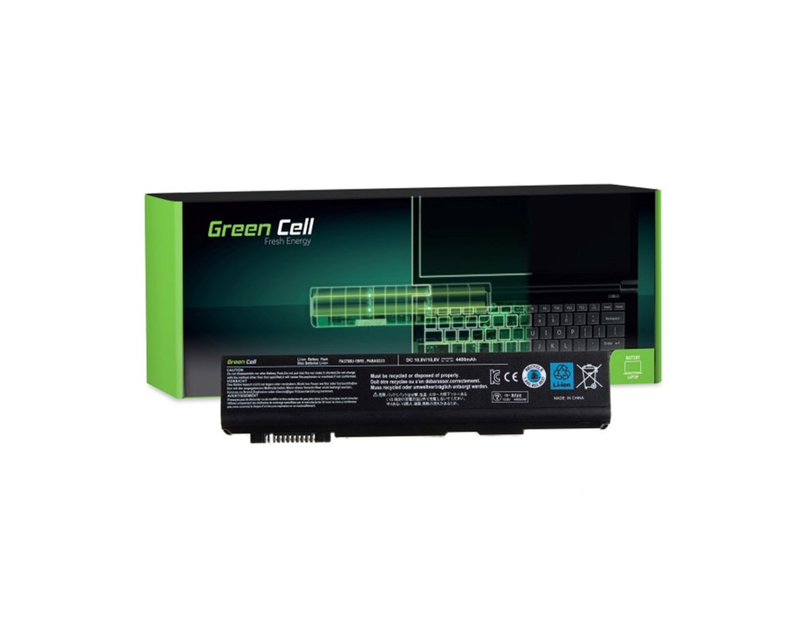 Green Cell (TS12) baterija 4400 mAh,10.8V (11.1V) PA3788U-1BRS za Toshiba DynaBook Satellite L35 L40 L45 K40 B550 Tecra M11 A11 S11 S500