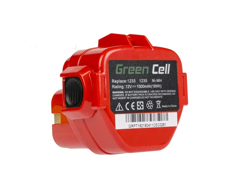 Green Cell (PT182) baterija 1500mAh/12V za Makita 1050D/4191D/6213D/6313D/6317D/6835D/6916D/6918D