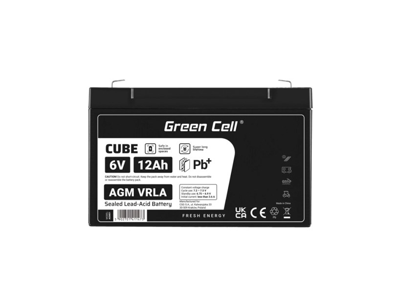 Green Cell (AGM01) baterija AGM 6V/12Ah