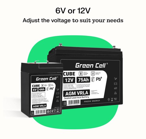 Green Cell (AGM01) baterija AGM 6V/12Ah