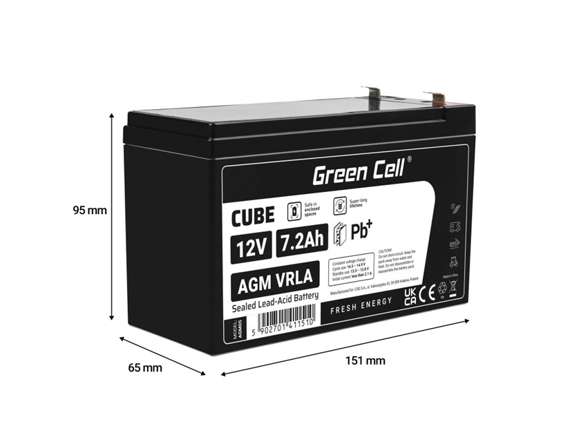 Green Cell (AGM05) baterija AGM 12V/7.2Ah