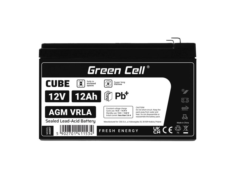 Green Cell (AGM07) baterija AGM 12V/12Ah