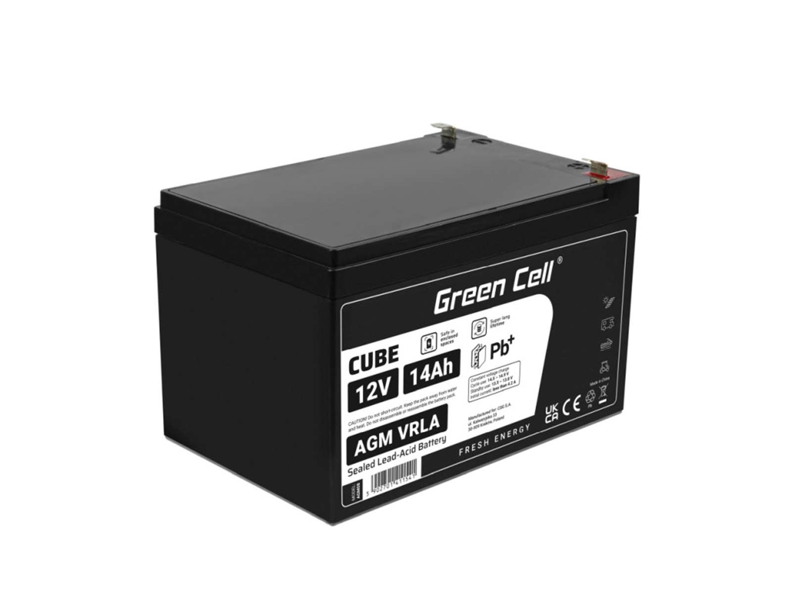 Green Cell (AGM08) baterija AGM 12V/14Ah