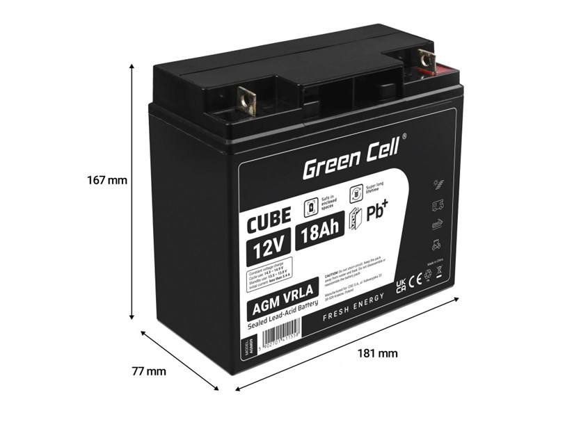 Green Cell (AGM09) baterija AGM 12V/18Ah