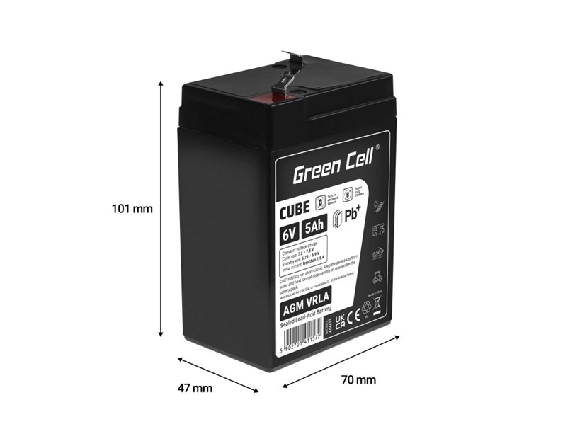 Green Cell (AGM11) baterija AGM 6V/5Ah